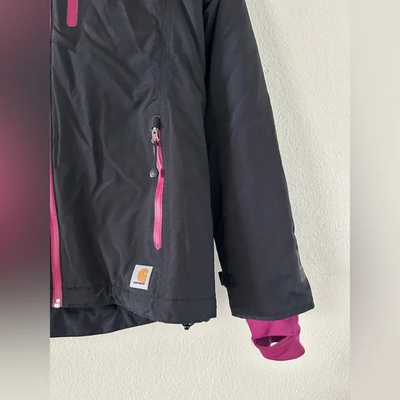 Black Women’s Carhartt Jacket with Pink/Purple Details - Picture 2 of 4